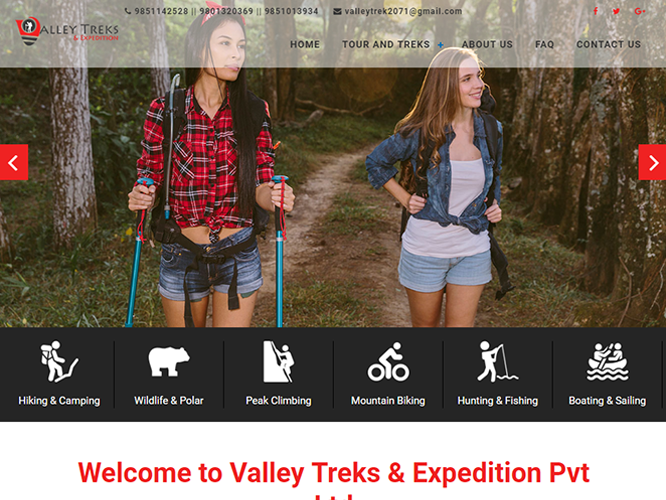 Trekking Website Design